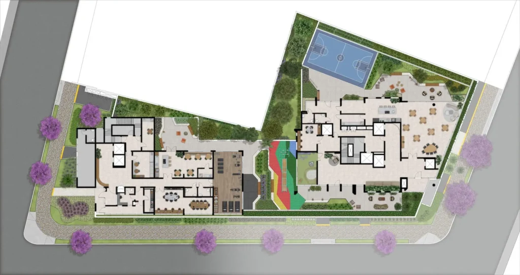 Implantação condomínio Sync Campo Belo - Residencial — 1 quartos em Campo Belo
