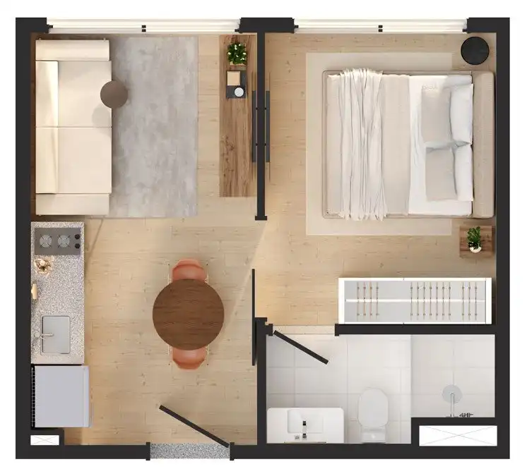Apartamento 1 quartos 11m² em Jardim Paulista — planta Free Jardins