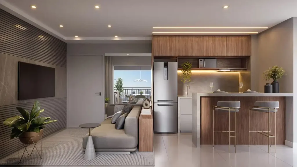 Apartamento 2 quartos Mooca — Living do Aria Mooca