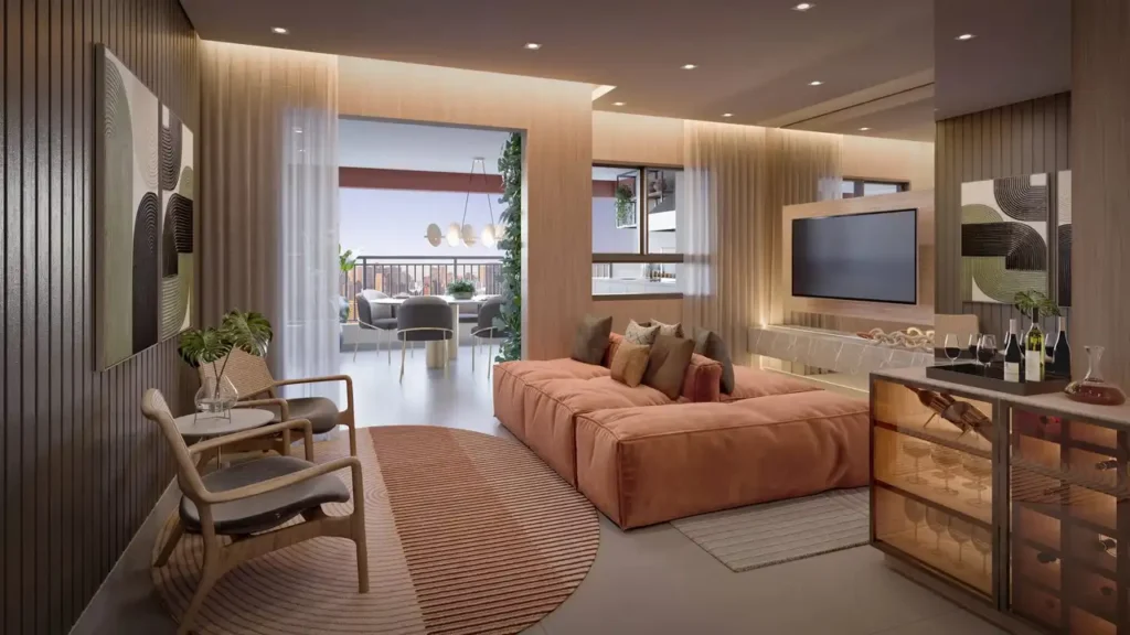 Aria Mooca Mooca, São Paulo — Living, apartamento 2 quartos 67-121m²
