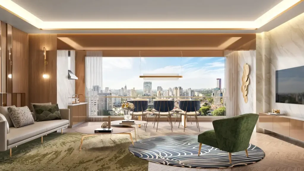 Apartamento 1-3 quartos Vila Mariana — Living do Quattri Cyrela Vila Mariana