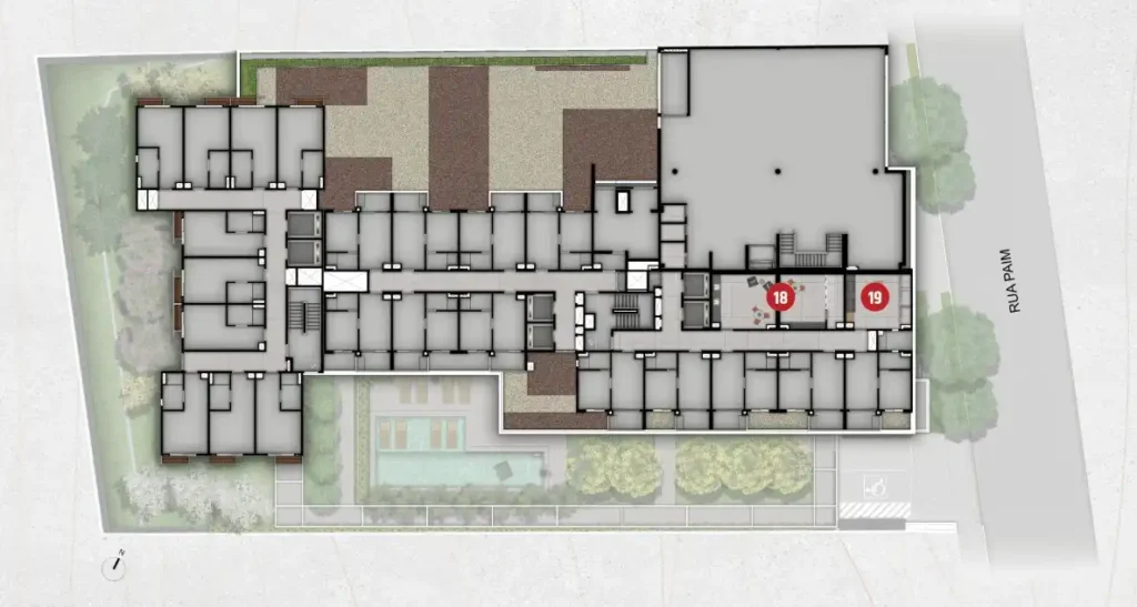 Implantação 1 condomínio Do It Paulista - Residencial — 1 quartos em Bela Vista