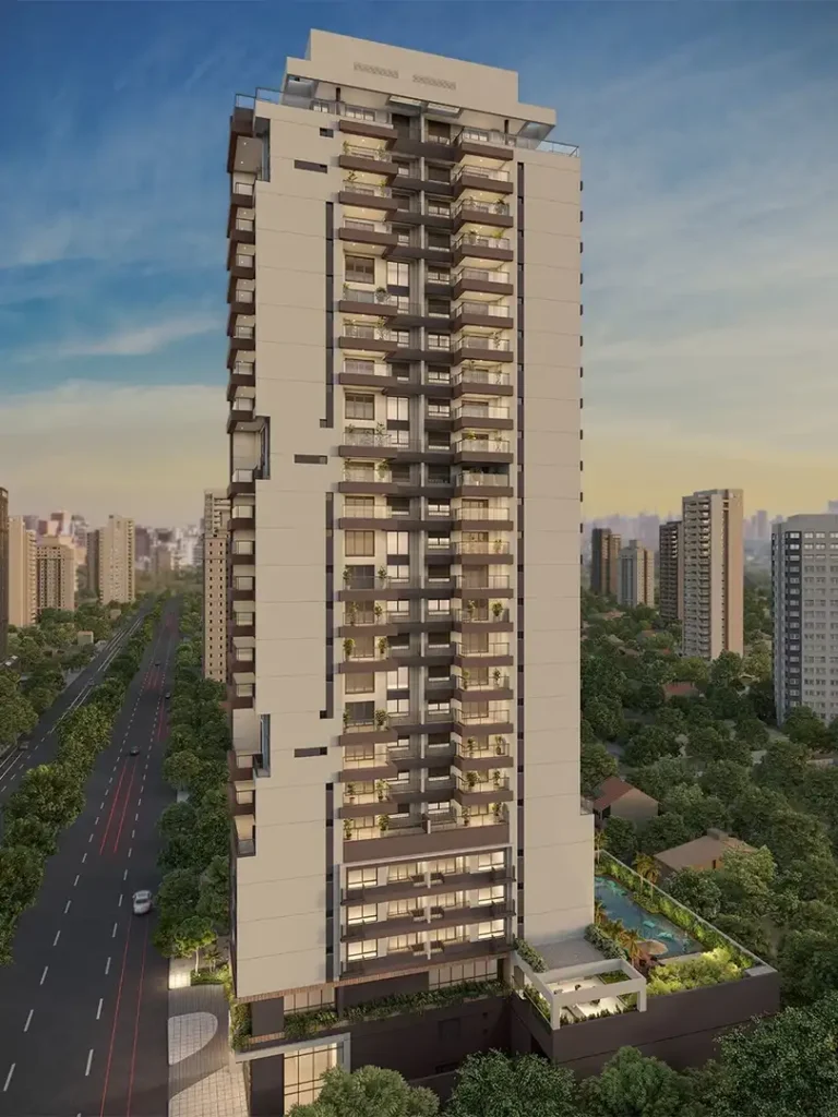 Fachada Mac Ibirapuera - Residencial — apartamento 1-3 quartos, Em construção em Indianópolis