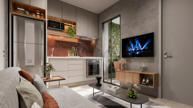Apartamento 1-2 quartos Vila Romana — Living do Maskan Vila Romana - Residencial