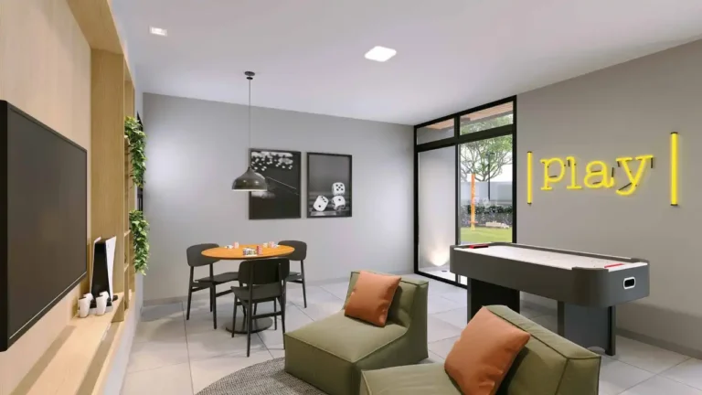 Sala de jogos Cidade Villa Lobos Soprano Jaguaré — 2 quartos 36m², Cury SP