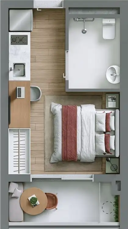 Apartamento 1 quartos 23m² em Bela Vista — planta Ryt Paulista - NR