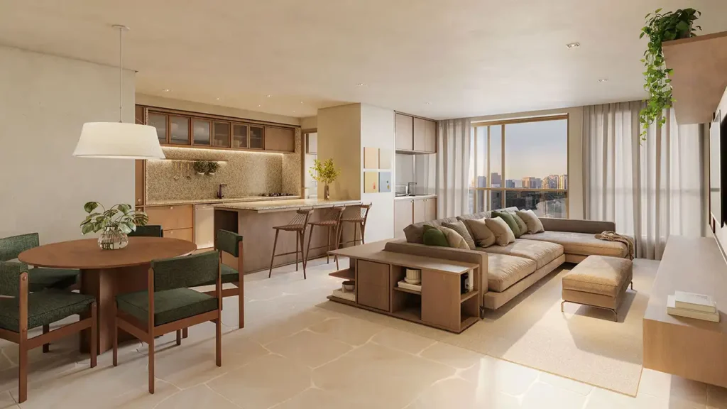 Oma 909 Pinheiros, São Paulo — Living, apartamento 2-4 quartos 82-260m²