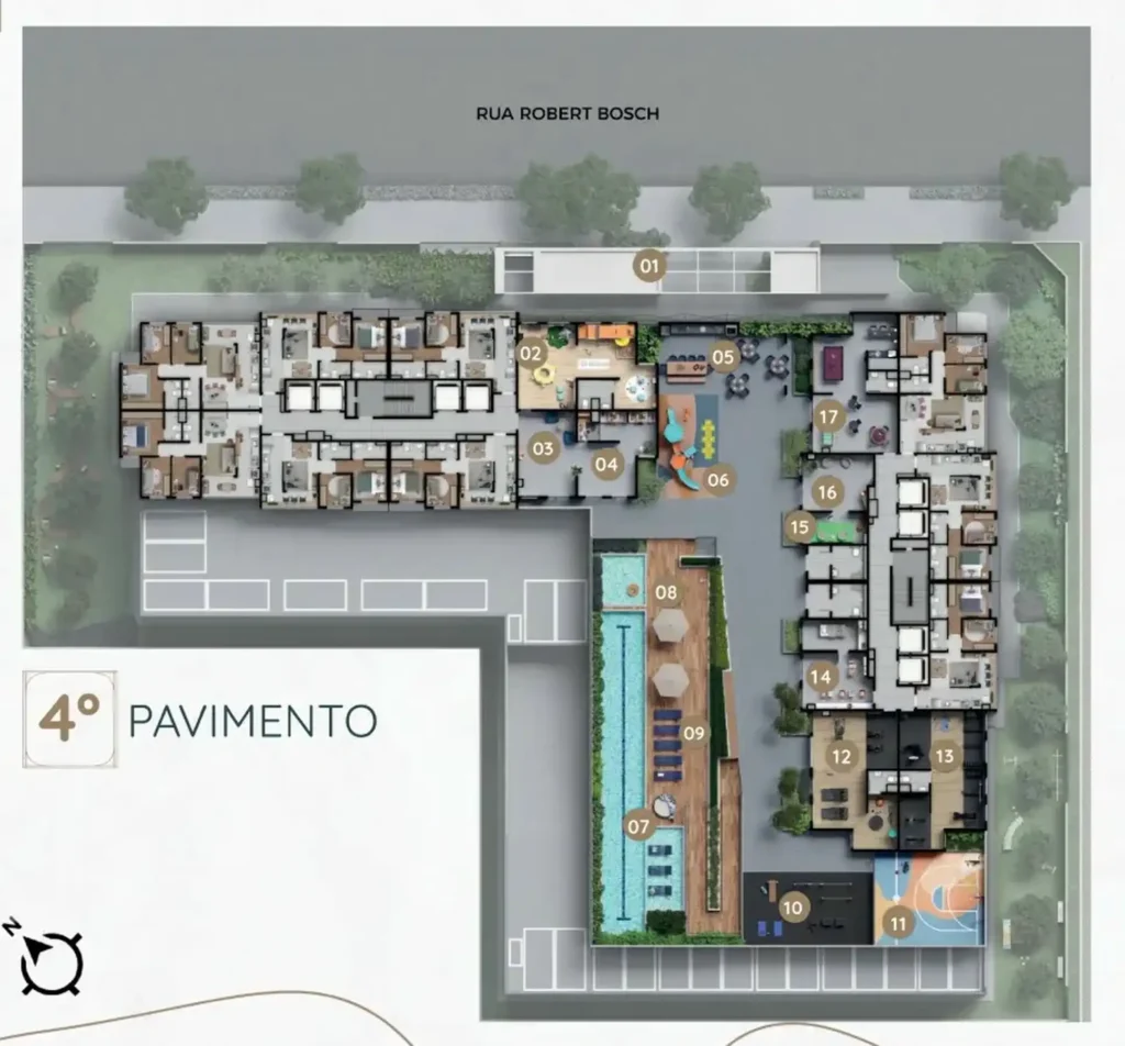 Implantação 4 condomínio Signature Barra Funda Residence — 2-3 quartos em Parque Industrial Tomas Edson