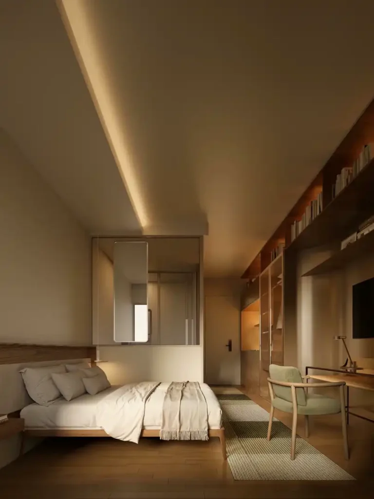 Em construção Pinheiros: Dormitório Verah Jardins Design Studios - Residencial, 1 quartos 20-21m²
