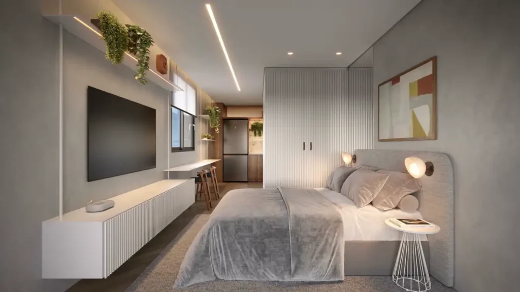 Dormitório Alberito - Residencial Pinheiros — 1 quartos 20-31m², SDI