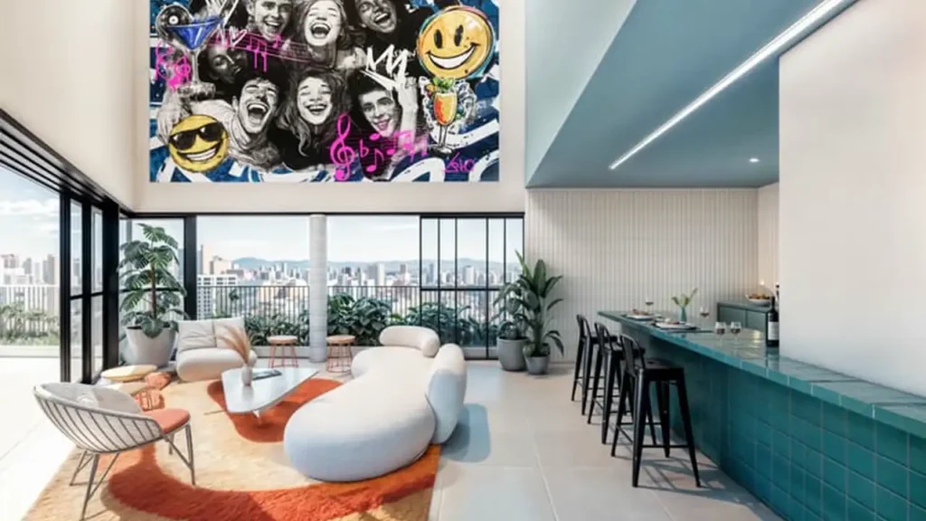 Em construção Santa Cecília: Espaço gourmet Nurban Rua das Palmeiras - NR, 1 quartos 17-96m²