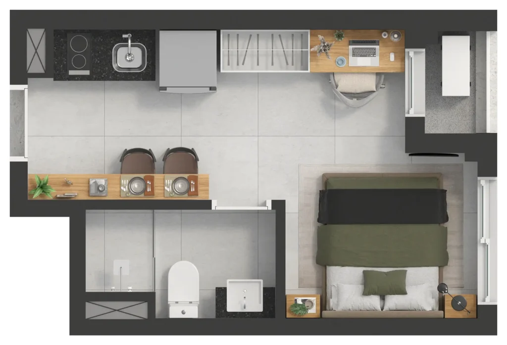Apartamento 1 quartos 07m² em Pinheiros — planta Vitacon Pinheiros