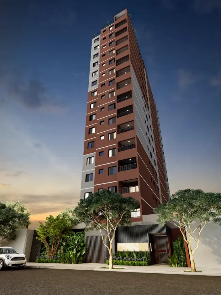 Fachada Ousy Santa Cecília — apartamento 1-2 quartos, Em construção em Santa Cecília