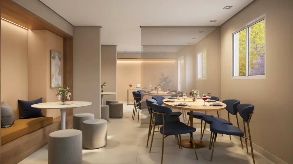 Salão de festas Novvo Santa Marina - Fase 1 Água Branca — 1-2 quartos 24-37m², Novvo