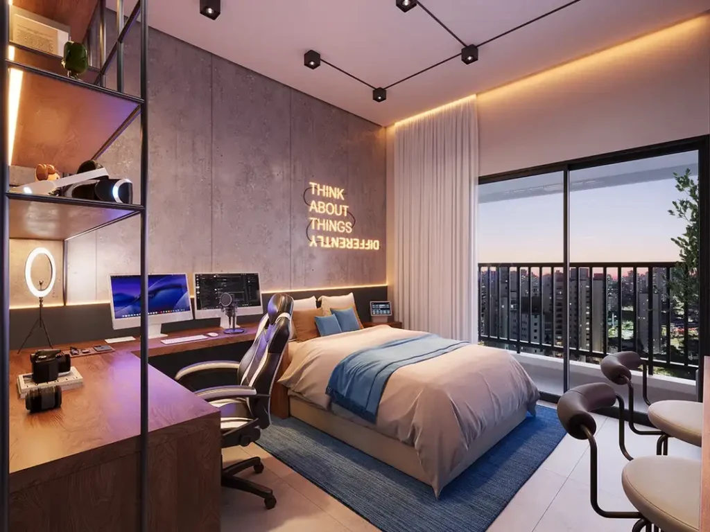 Em construção Pinheiros: Dormitorio Vici Faria Lima - Residencial, 1 quartos 24-25m²
