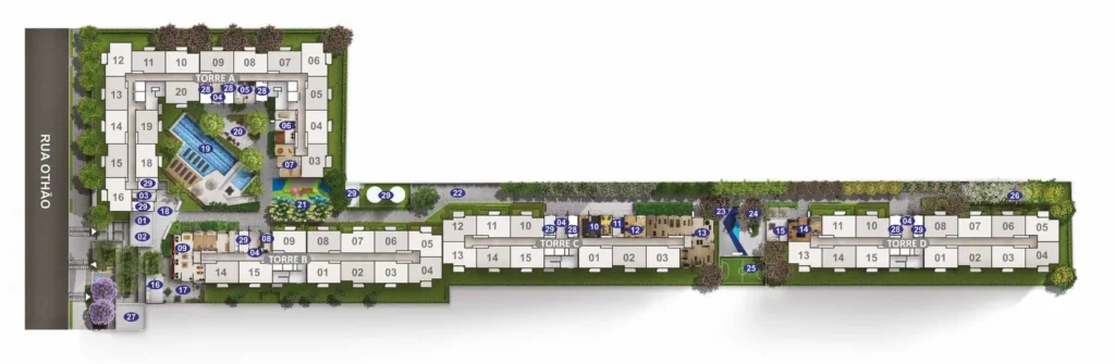 Implantação condomínio Nova Leopoldina Condomínio Art — 2 quartos em Vila Leopoldina