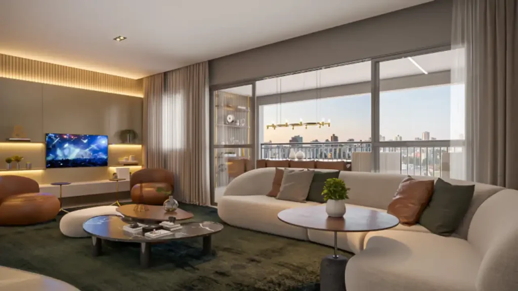 Apartamento 3-4 quartos Santo Amaro — Living do Grand High Residences Alto da Boa Vista