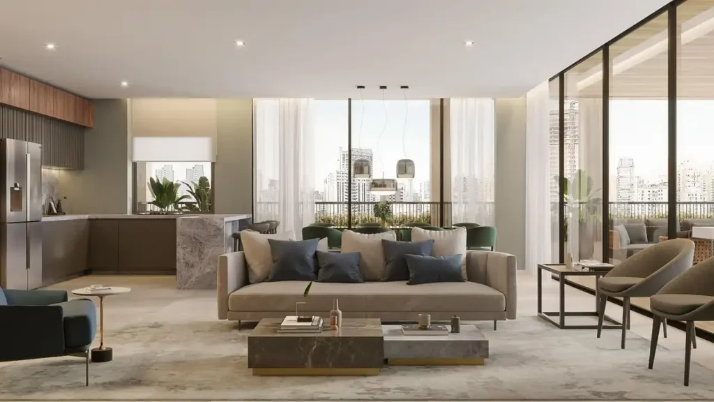 Living — Hélio 454 (RFM Incorporadora), 3 quartos em Vila Nova Conceição