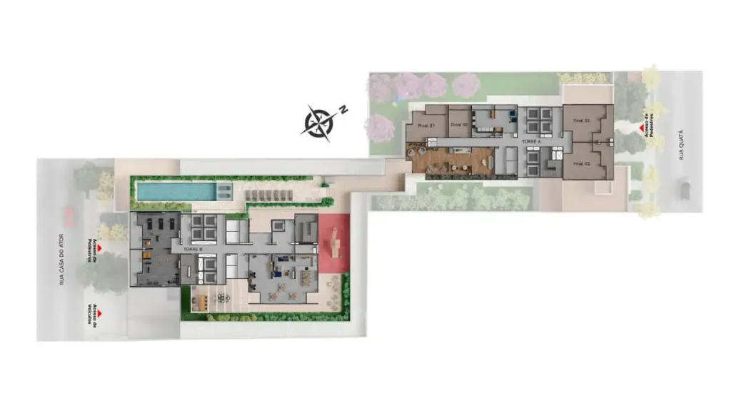 Implantação condomínio Peak Vila Olímpia - Residencial — 1-2 quartos em Vila Olímpia