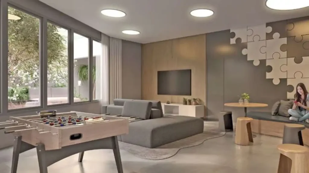 Pronto novo Campo Belo: Sala de jogos Latitude Campo Belo - Studios, 1 quartos 26-27m²