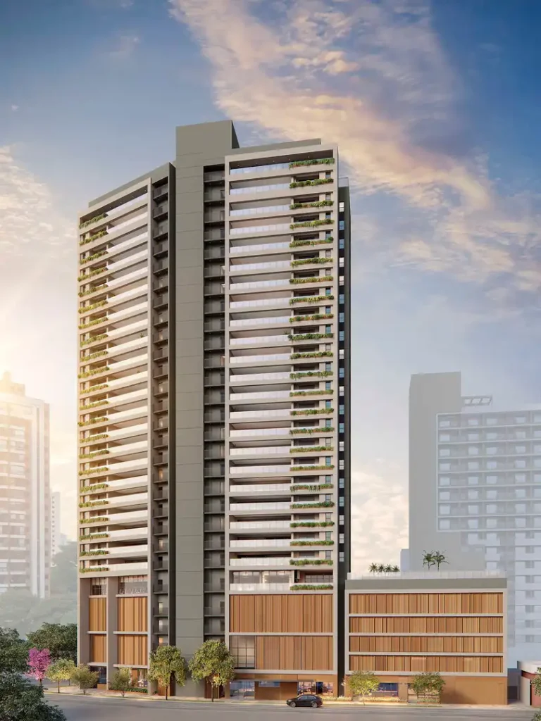 Fachada Ampére Brooklin — apartamento 4 quartos, Em construção em Brooklin Paulista