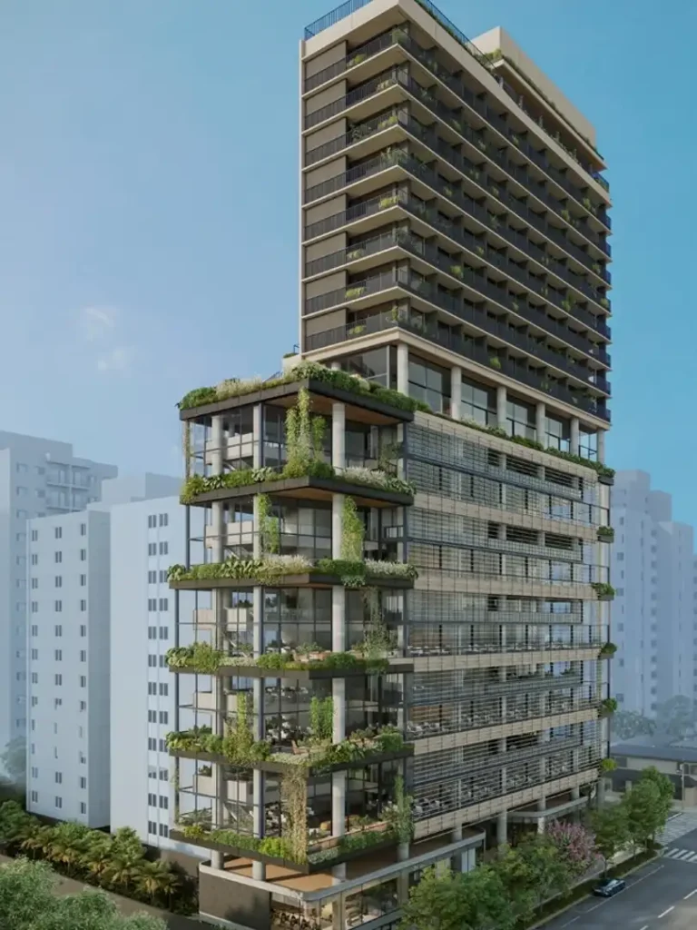 Fachada Itacema 396 — apartamento 1 quartos, Em construção em Itaim Bibi