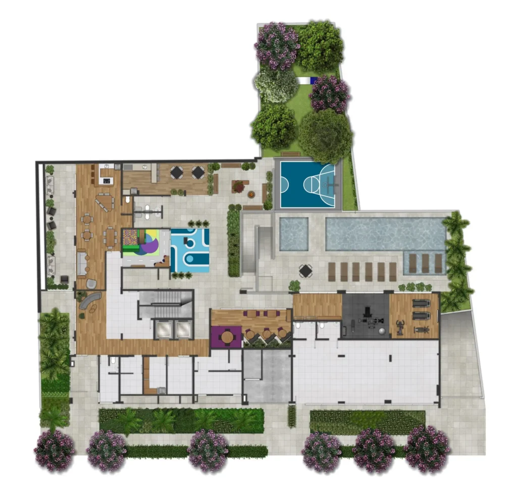 Implantação condomínio EVO Vila Clementino - Residencial — 1-3 quartos em Vila Clementino