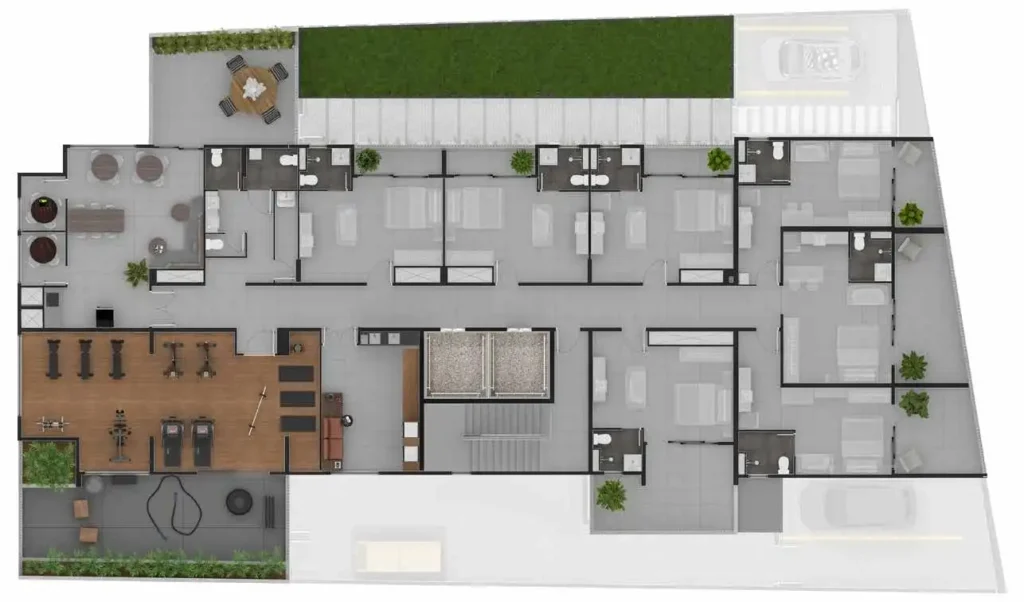 Implantação 1 condomínio Metroway - NR — 1 quartos em Vila Clementino