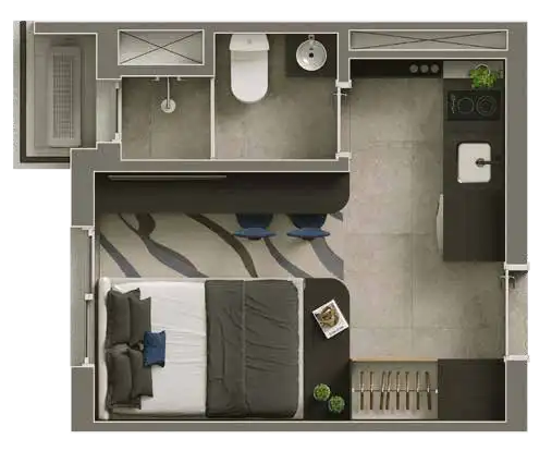 Apartamento 1 quartos 58m² em Vila Olímpia — planta Vitacon Vila Olímpia - NR