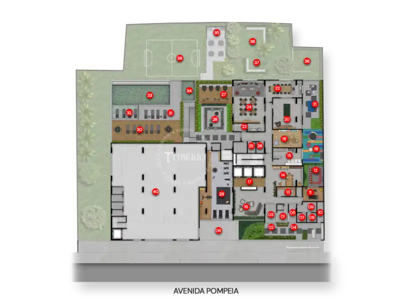 Implantação condomínio Sublime Pompéia - Residencial — 1-3 quartos em Vila Pompéia