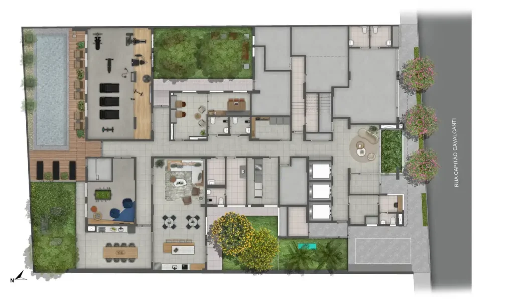 Implantação condomínio Unique Fit Vila Mariana - Residencial — 1-2 quartos em Vila Mariana