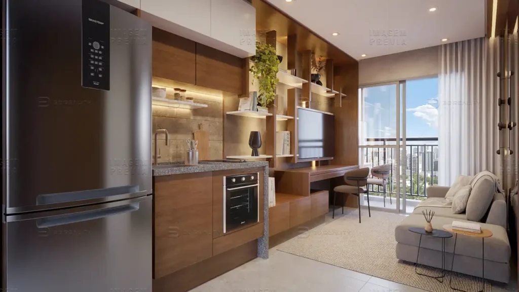 Dream Fit Vila Mariana - NR Vila Mariana, São Paulo — Living, apartamento 1 quartos 29m²