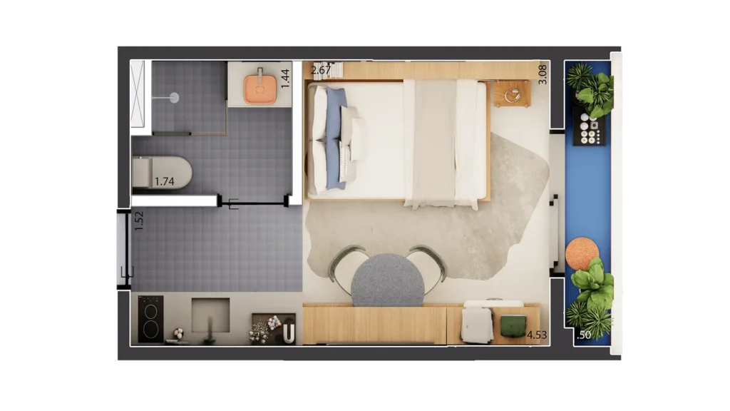 Apartamento 1 quartos 71m² em Vila Buarque — planta Nurban Vila Buarque - NR