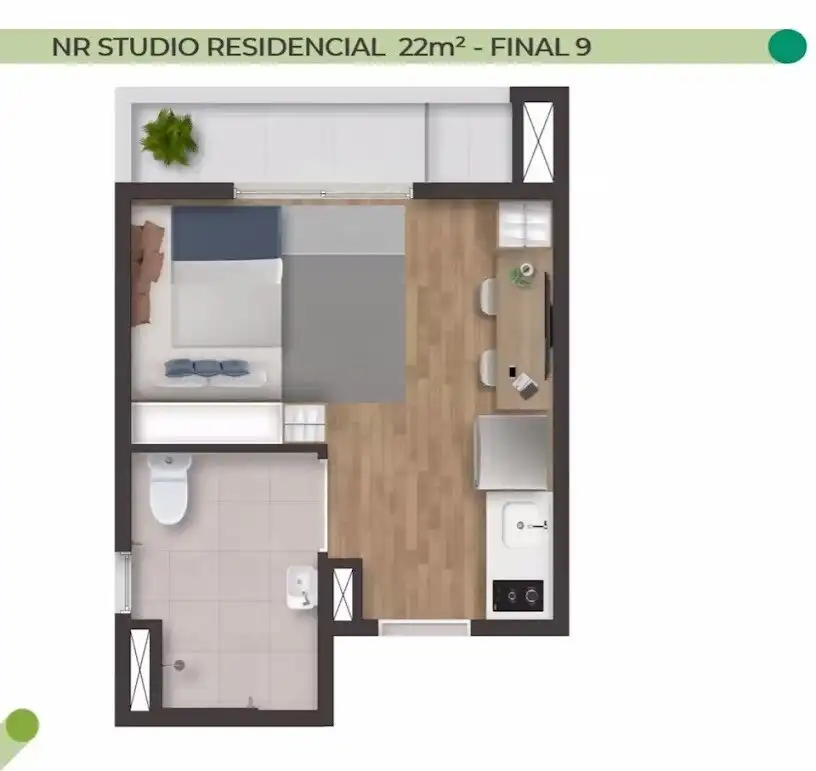 Apartamento 1 quartos 22m² em Bela Vista — planta Urby Paulista - NR