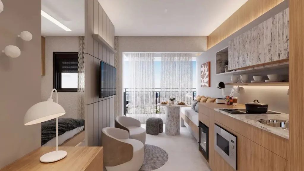 Domani Vila Mariana - Residencial Vila Mariana, São Paulo — Living, apartamento 1 quartos 24-50m²