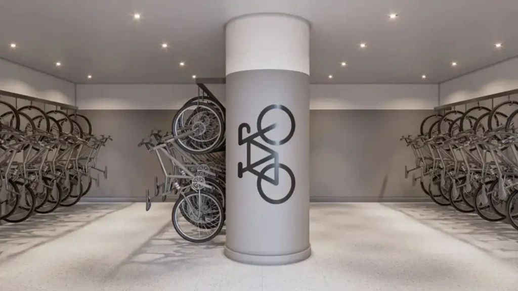Em construção Higienópolis: Bicicletário Praça Higienópolis Tiê, 1 quartos 28-32m²