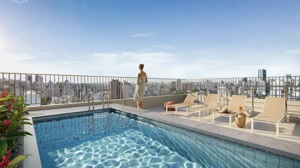 Em construção Consolação: Piscina no rooftop Sampa Consolação, 1 quartos 15-46m²
