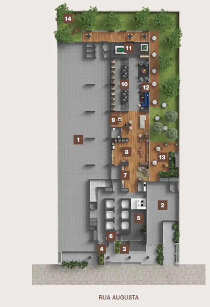 Implantação condomínio Vitacon Jardins - Residencial — 1 quartos em Jardins