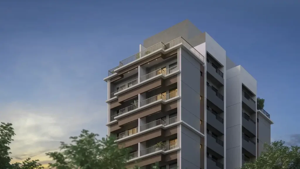 Fachada Luna Klablin — apartamento 1 quartos, Em construção em Chácara Klabin