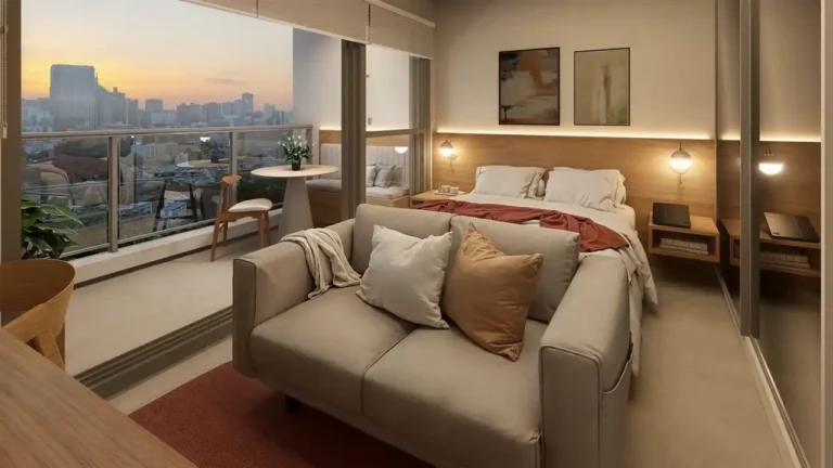 Ap One - Residencial (GTJ Engenharia): Living — 1 quartos em Aclimação, São Paulo
