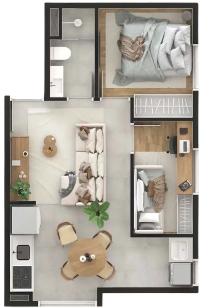 Apartamento 2 quartos 12m² em Santo Amaro — planta Santo Amaro I