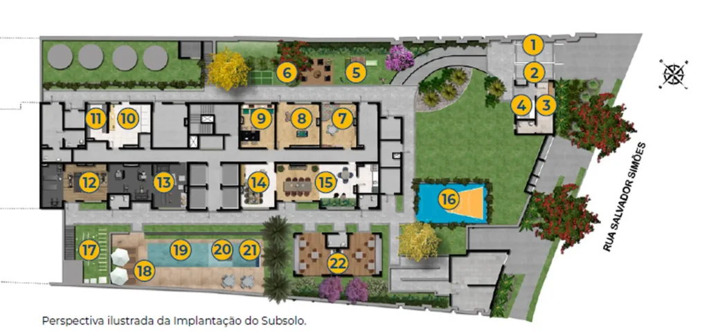 Implantação subsolo condomínio Mundo Apto Alto do Ipiranga - Fase 1 — 1-2 quartos em Ipiranga