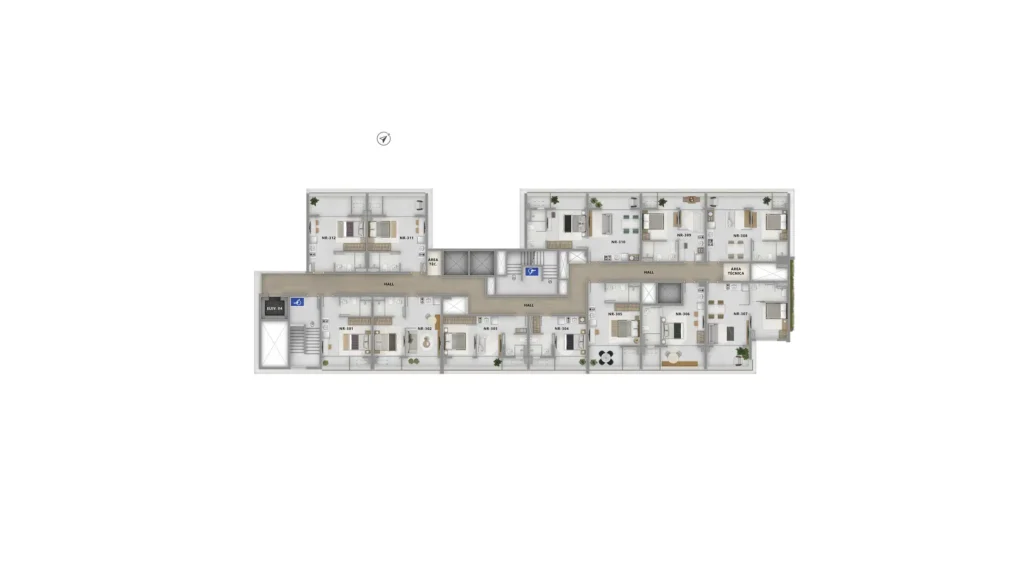 Planta de implantação 3º — Brisea Moema - NR, Moema, São Paulo