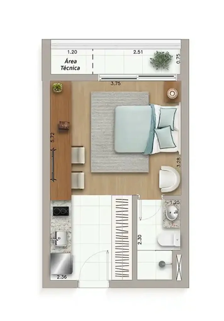 Apartamento 1 quartos 83m² em Sumaré — planta Ateliê Vila Madalena - NR