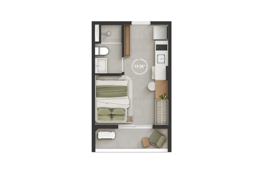 Apartamento 1 quartos 20m² em Liberdade — planta Nex One Estação Japão Liberdade - Residencial