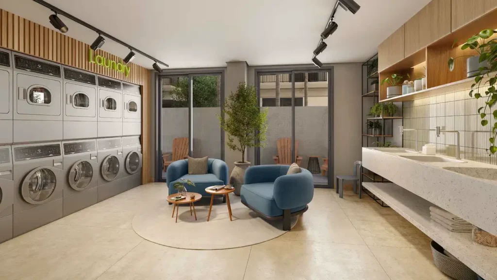 Em construção Jardim Guedala: Lavanderia Vista Jardim Guedala - Studios, 1 quartos 24-32m²