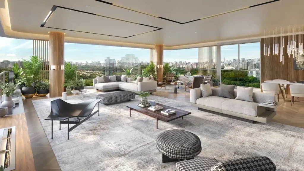 Casa Ibirapuera Apto 21 Ibirapuera, São Paulo — Living, apartamento 4 quartos 254m²