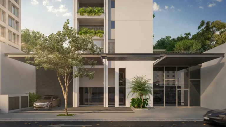 Apartamento 1-2 quartos Jardins — Portaria do Edifício Paulistano