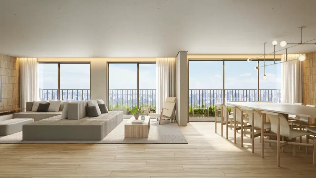 Em construção Jardins: Living Edifício Paulistano, 1-2 quartos 31-103m²