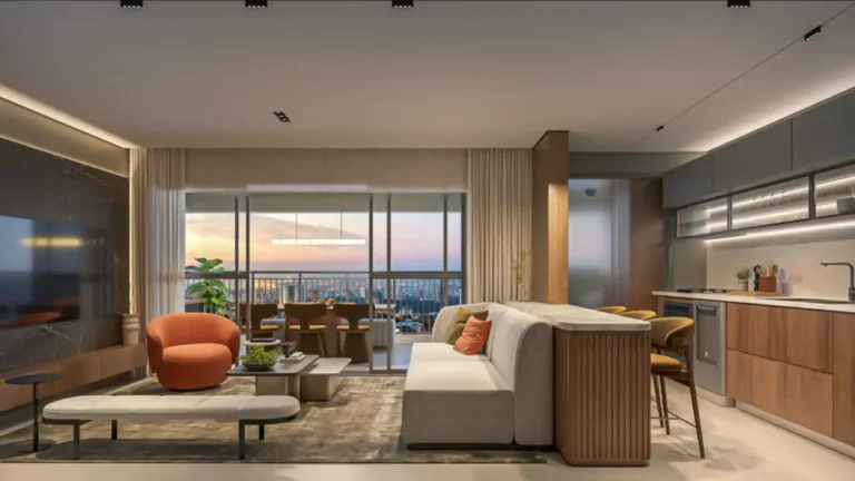 Apartamento 2-3 quartos Butantã — Living do Vértice Butantã Residences by Diálogo